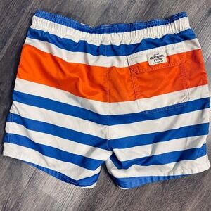 Abercrombie & Fitch Mens XL Blue Orange Striped Swim Trunks Mesh Lined‎ Shorts